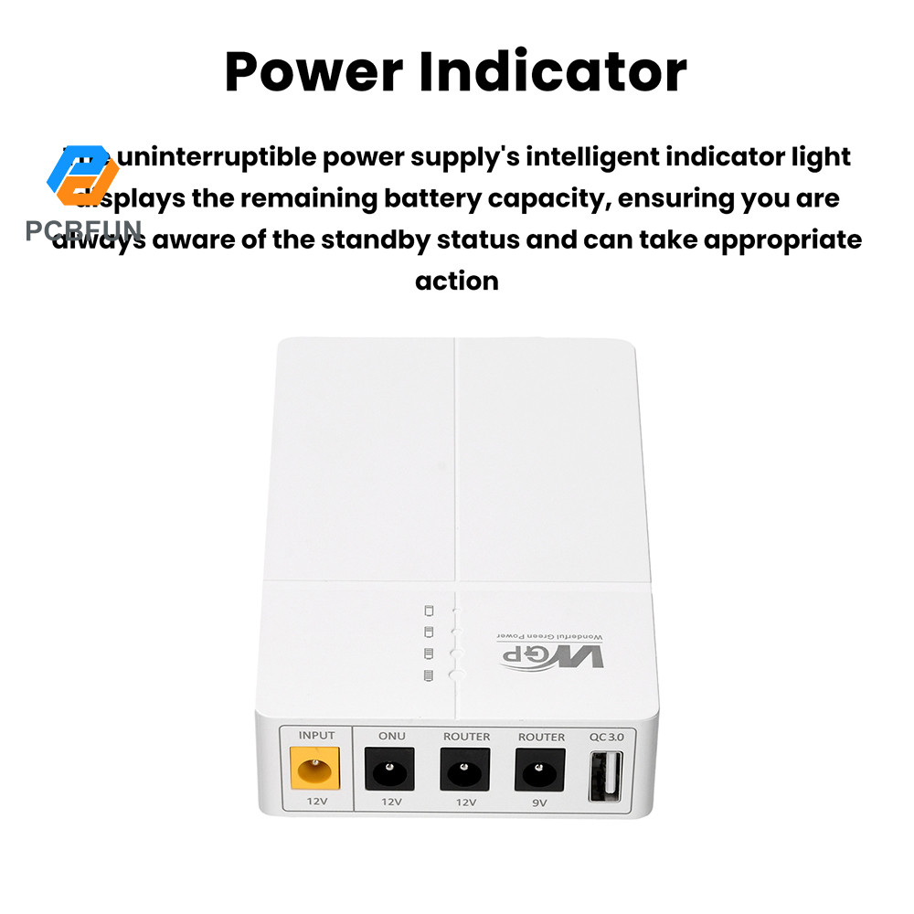 Pcbfun Router UPS เครื่องสํารองไฟ 13500mAh ขนาดใหญ่ความจุสํารอง Mobile Power Bank DC 9V 12V