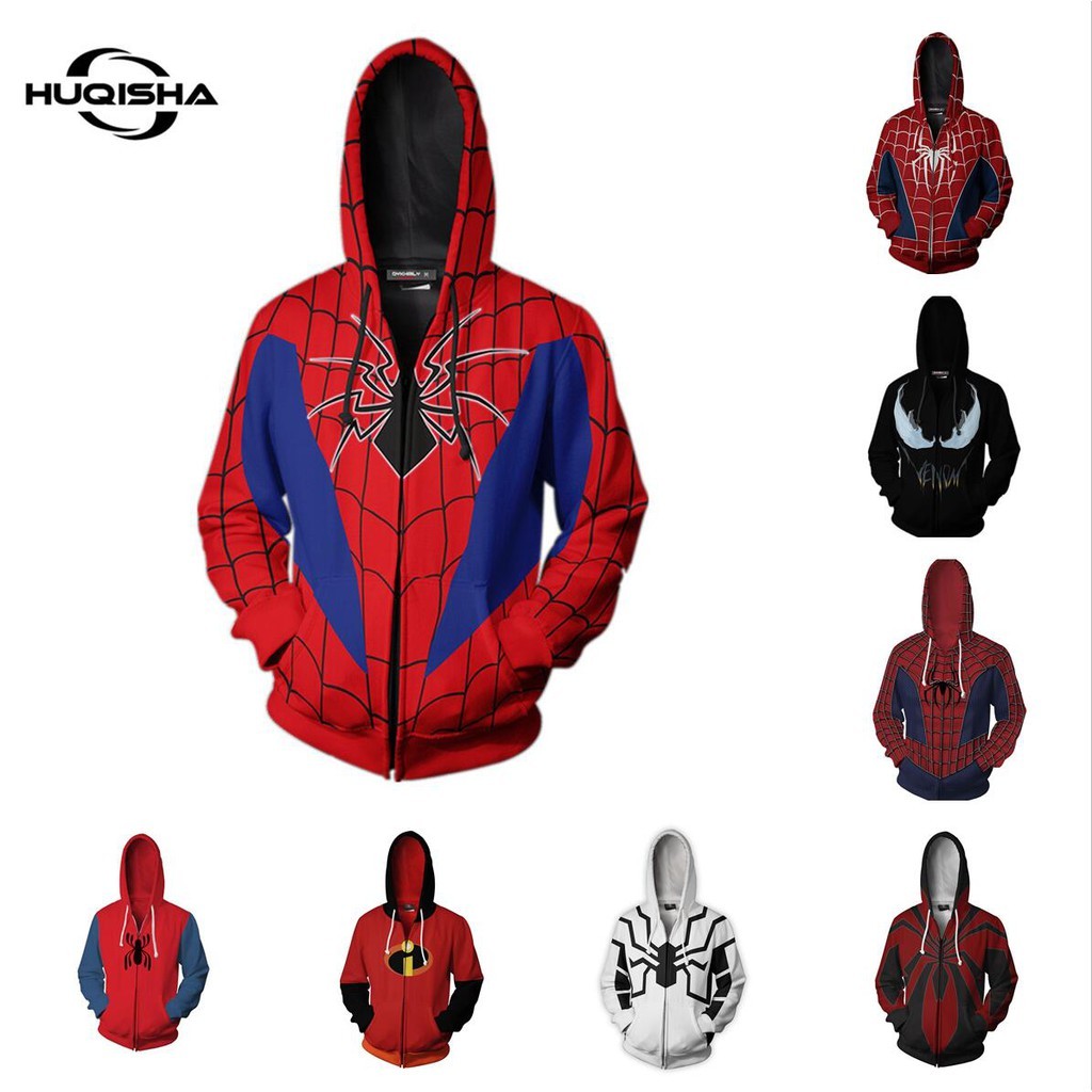 Spider-Man Hoodie Mens Casual Zip Shirt 3D-Printed Fall and Autumn Casual Hoodie