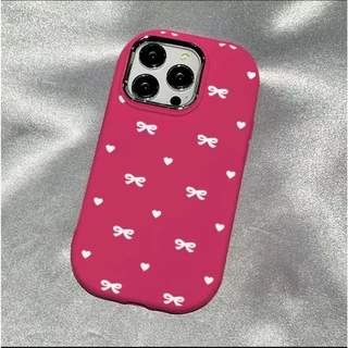 🔥สินค้าพร้อมส่ง! 🎀💖 เคสโบว์หัวใจ สีพาสเทลสไตล์Ins เคส iPhone 17/17 Pro/17 Pro Max 16 15 14 13 12 11 เคสคุณภาพสูง