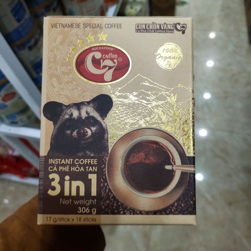เวียดนามDirect Mail Golden Weasel C7 Musk Cat Luwak Cat Shit Instant 3in1 Coffee 3.99