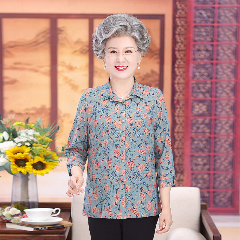 Old Women's Summer Clothes Grandma's Clothes Shirt Old Women's Clothes Old Women's Clothing Western 