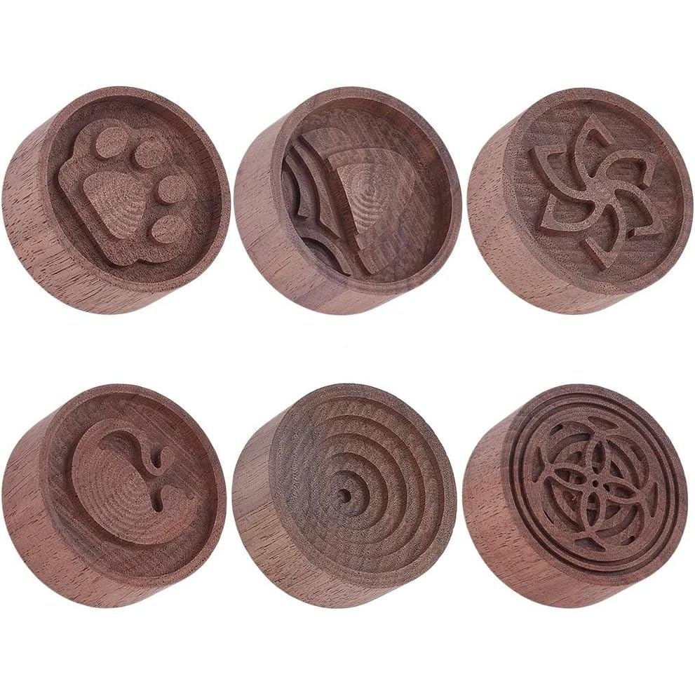 WEBEEDY 6 Styles Walnut Wood Essential Oil Diffuser Handcrafted Round Wooden Aroma Diffusers Portabl