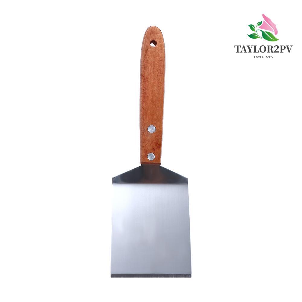 TAYLOR2PV พลั่วบาร์บีคิวอุปกรณ์ทําอาหารสแตนเลสแพนเค้ก DIY ทําอาหาร Turner
