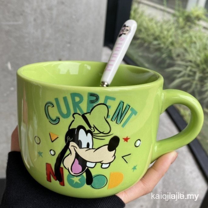 Molly Preferred การ์ตูนถ้วยเซรามิคขนาดใหญ่น่ารักข้าวโอ๊ตถ้วยอาหารเช้าพร้อมที่จับชามสลัด D62X E1DZ 87
