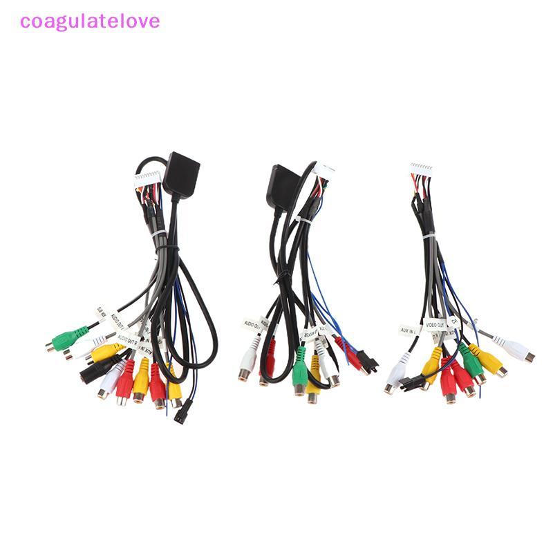 Coagulatelove รถวิทยุสเตอริโอสาย 20 ขาปลั๊ก RCA เอาต์พุต AUX สายรัดสายไฟตัวเชื่อมต่อพัดลมสําหรับ ZHANGXUN Android Navigation [HOT]