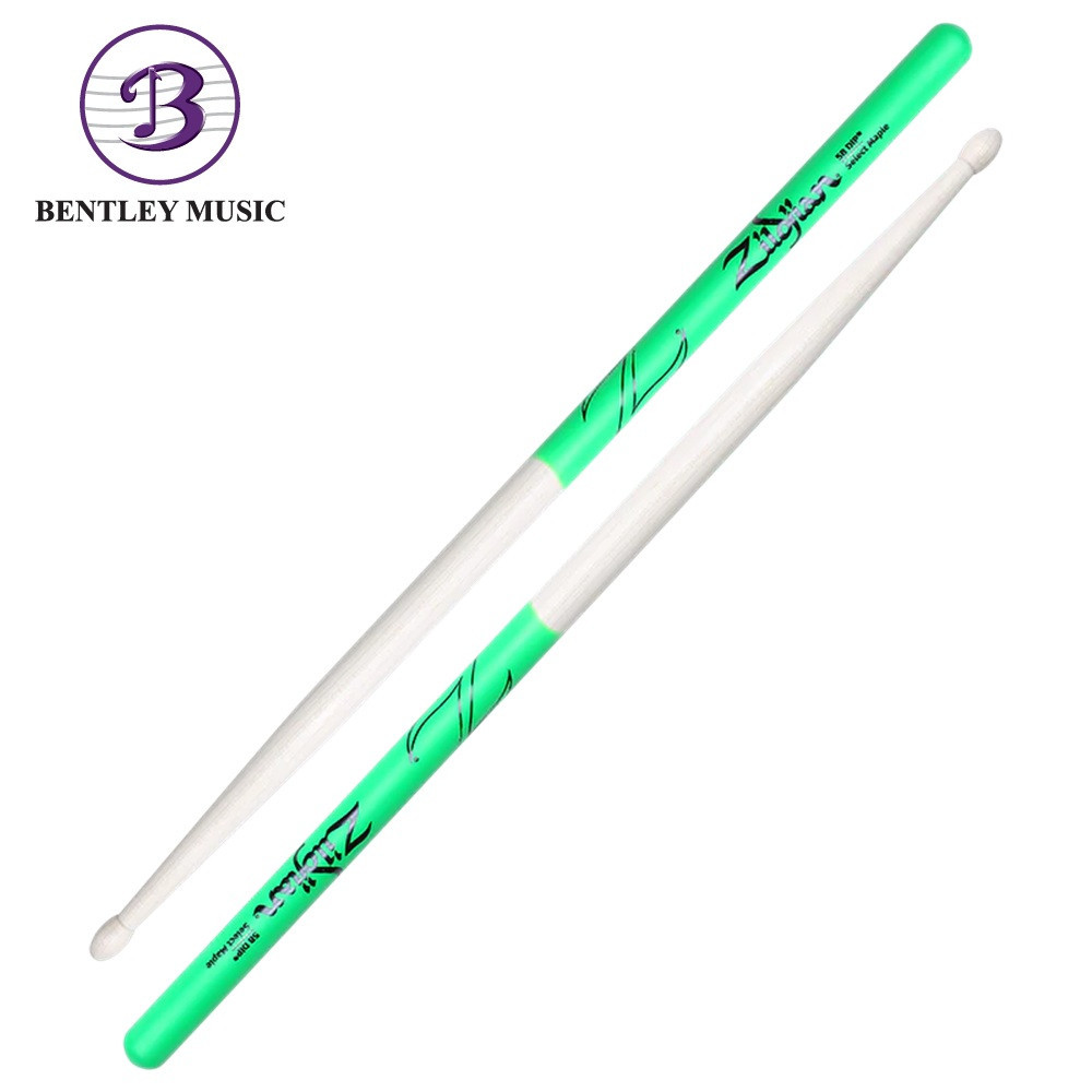 Zildjian Z5BMDG DIP Series 5B Maple Green Dip Drumsticks