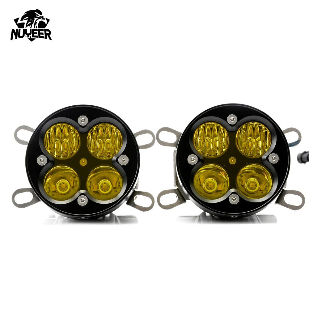 LED ขับรถโคมไฟแสงสีเหลืองยาว Life-span 3 นิ้ว LED หมอกสําหรับ Wrangler JK JL เสริม Universal 30W รถ 