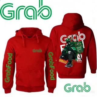 【HOT เสื้อฮู้ด】 เสื้อไรเดอร์ Grab เสื้อกันหนาว สกรีนลายตามแบบ แกร็บ ฟูด (GrabFood) M-3XL#25