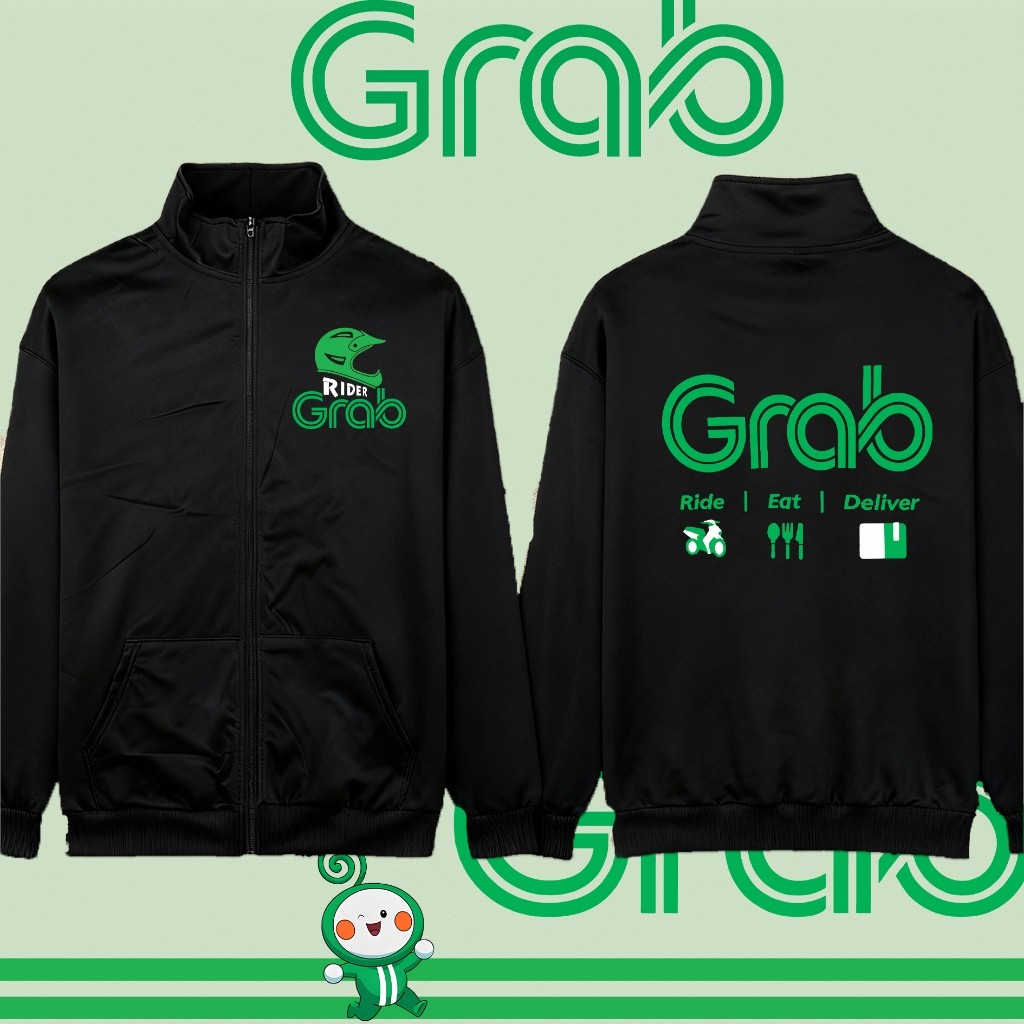 Grab Team ยืนคอ Cardigan | Comfortable Stand up collar cardigan | ยืนคอ Cardigan Grab พิมพ์ลายสำหรับ