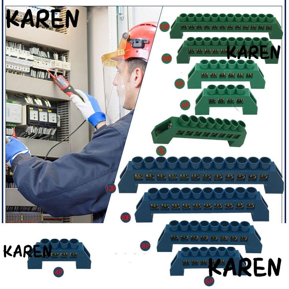 KARENGOODS ทองเหลืองสกรู Grounding Bridge Terminal, หนาและ Neutral Block Connector, 4Pin 6Pin 8Pin 1