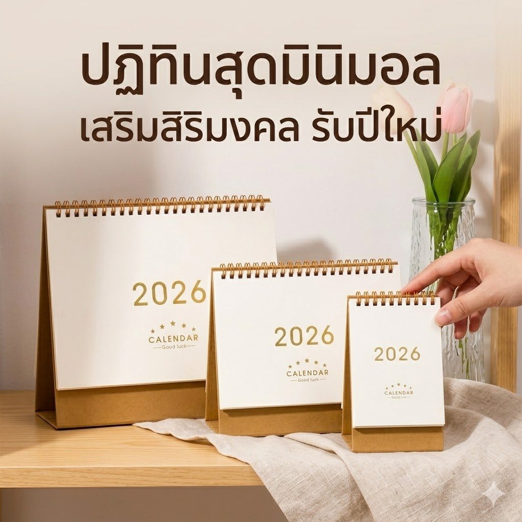 ร้านอยู่ที่ไทย 2026 ปฏิทินตั้งโต๊ะแบบพกพา ปกแข็ง สําหรับนักเรียน ครู planner
