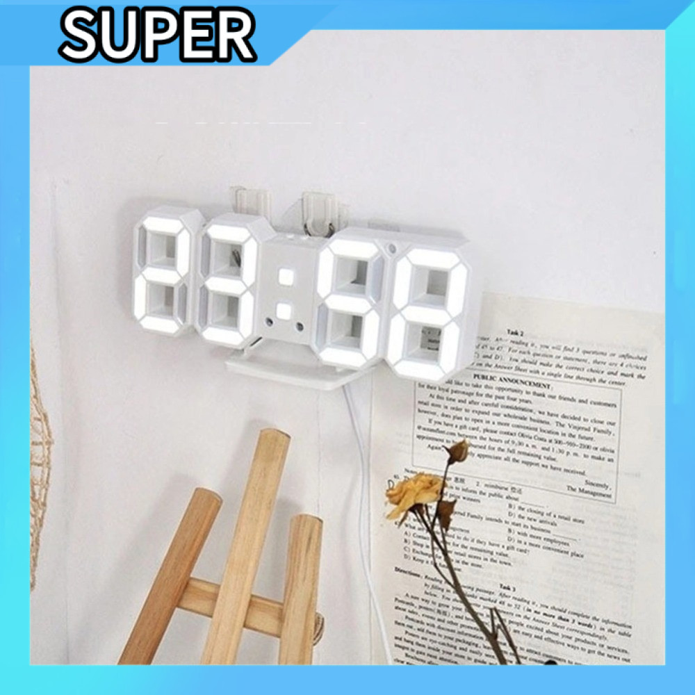⏰นาฬิกา LED ดิจิทัล 3D 📊แสดงเวลา+อุณหภูมิ 🔔มีระบบปลุกรอบ🕰️ดีไซน์ทันสมัย ติดห้องนอนสวยปัง✨ S00123