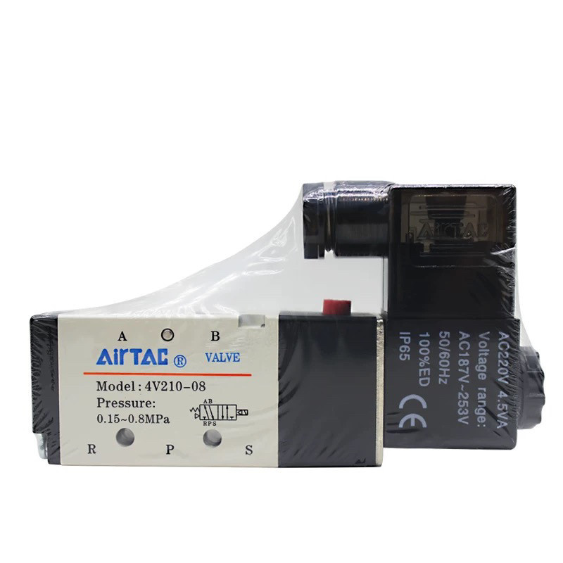 Air AirTAC Solenoid Valve 4V210-08 4V310 4V410 Two-Position Five-Way Check Valve Air Valve AC220DC24