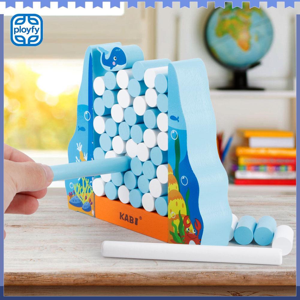 ployfy เดสก์ท็อปไม้ Whale Balance Building Block ของเล่นเกมการศึกษาสำหรับเด็ก