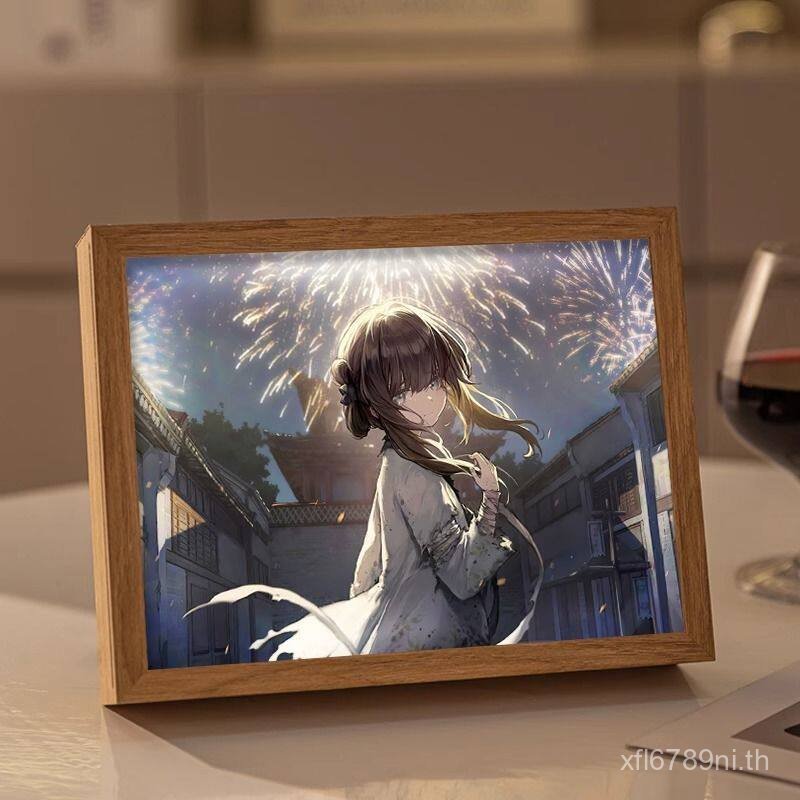 Full Spike Hunger: ราชวงศ์หมิง Millennium สินค้าเดินภาพวาดแสงรูปทํากรอบรูป Night Light ตกแต่งยืนการ์