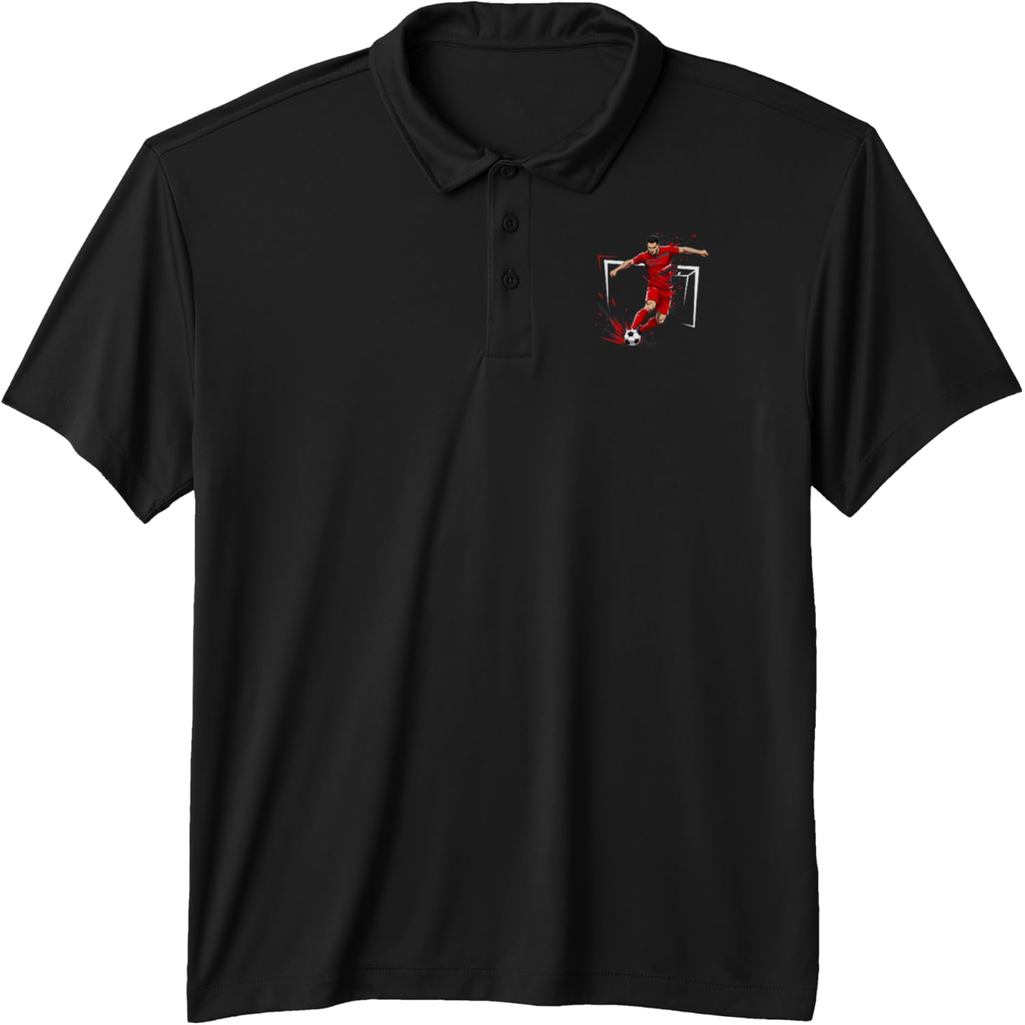 Football Soccer Player Kick IT in The Goal Comic Performance Polo Shirt
