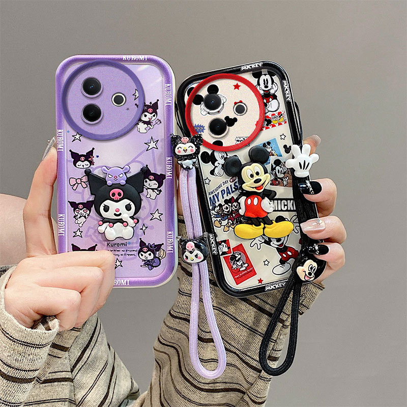 เคสโทรศัพท์สุภาพสตรีสไตล์กันกระแทกรวมทุกอย่างขอบซิลิโคนเทป Lanyard vivo y05 y11d y21d y31d y27 y27s 