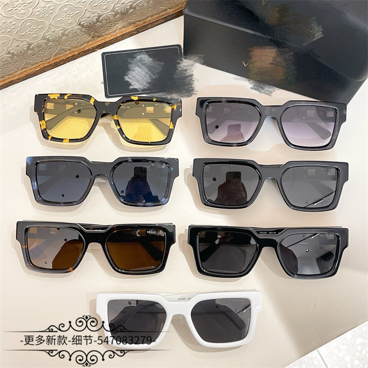6Q75 Ve***ce Trendy Square Frame Sunglasses for Women, Fashionable Acetate Sunglasses for Men ve4459