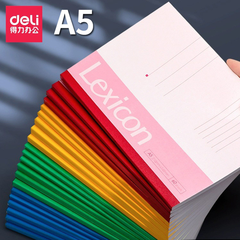 Deli/Deli Notebook A5 ไร้สายกาว Binding Notepad 30 หน้าพื้นผิวนุ่มสําเนาสํานักงานโน้ตบุ๊คนักเรียนสํา