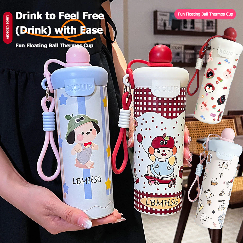 แก้วสแตนเลส 316 เก็บความเย็น 650ml ลายการ์ตูน กันรั่ว พร้อมหลอดดูดและสายคล้อง แปรงล้างแก้ว ของขวัญเด็กผู้หญิง thumbnail 3
