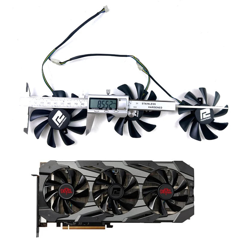 ใหม่ พัดลมระบายความร้อน 4PIN T129215BU RX5700 XT GPU FAN สําหรับ Powercolor RX 5700XT RX5700XT Red D