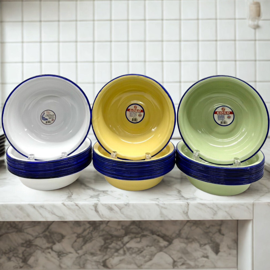 ถ้วยสังกะสี ชามสังกะสีเคลือบ โบราณ ขนาด 16 ซม. ชามเคลือบ อินาเมล  ใส่อาหาร สไตล์วินเทจ