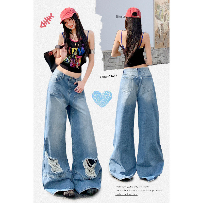 26th ootd | American Street Sweet Unique Classy Cover Cross Slimmer Look Lazy Ripped Jeans