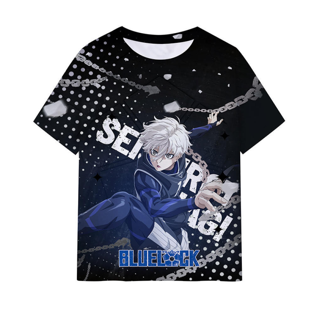 Ready StockBlue Lock Jersey Anime Unisex Jersey คอสเพลย์ Bachira Meguru Isagi Yoichi 3D Jersey แขนสั