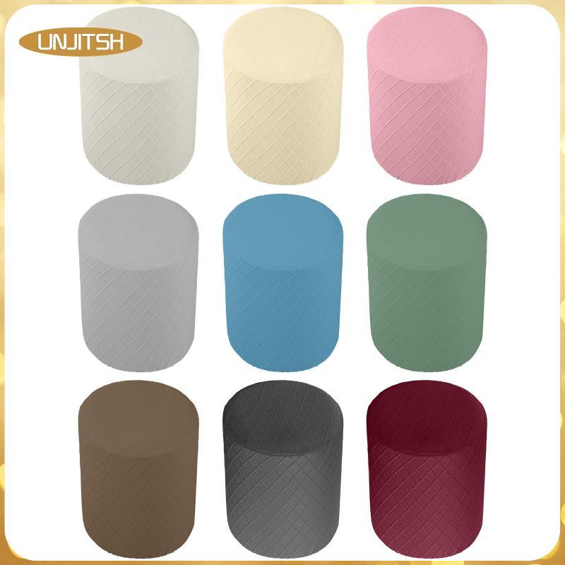 [unjitsh] Stretch Ottoman Covers Slipcover Round Ottoman Slipcover Foot Stool Furniture with Elastic