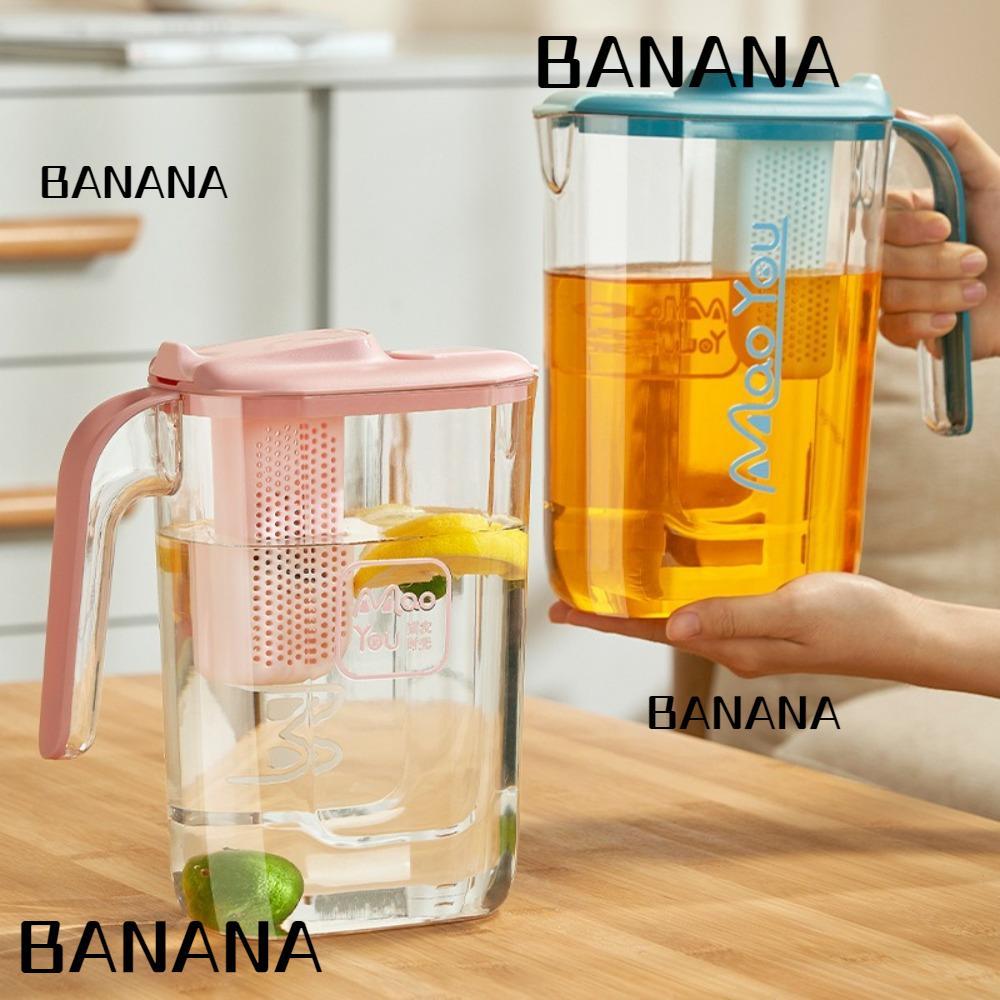 BANANA1 เหยือกน้ําเย็น, พร้อมที่กรองชา ขวดน้ํา 2200 มล., โถ ABS Carafe ทนทานต่อการสึกหรอความจุขนาดใหญ่ฤดูร้อน