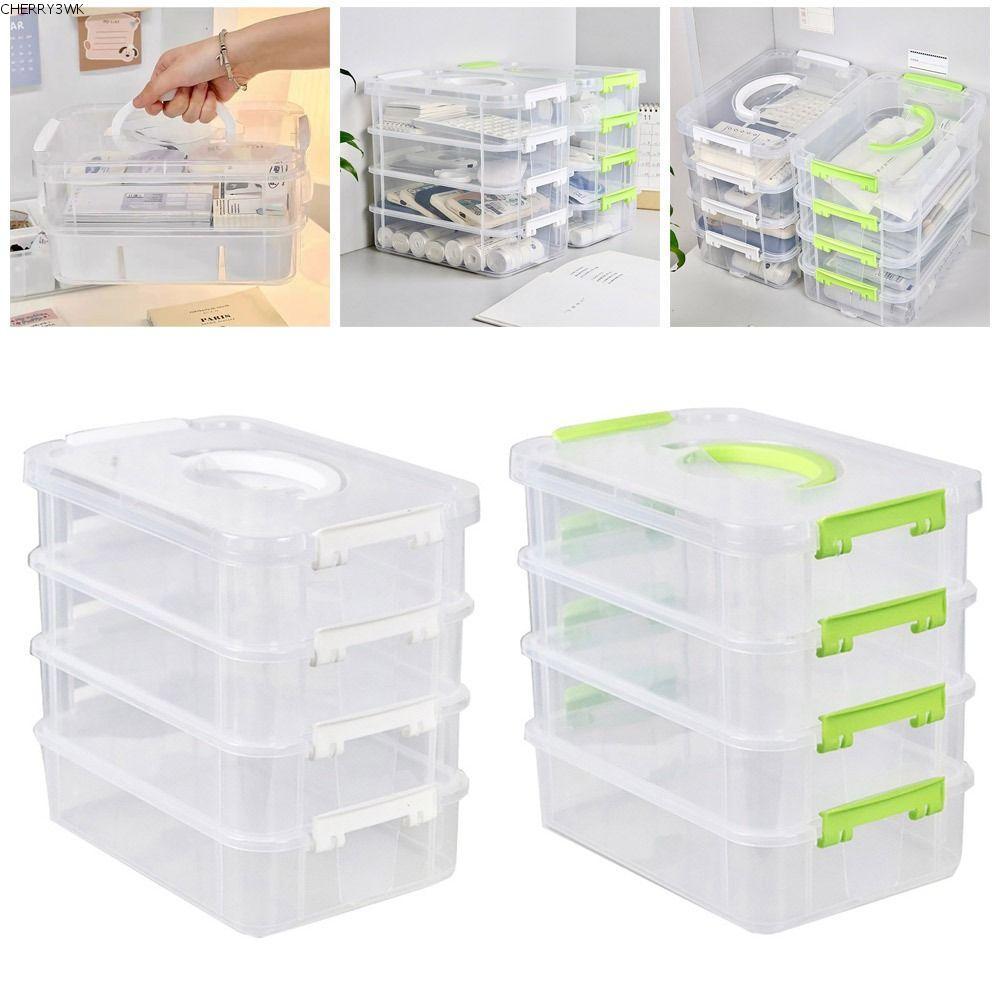 19VJKEPSHOP 1 ชิ้นแต่งหน้ากล่อง, 4 ชั้นซ้อนโต๊ะจัดเก็บ,พลาสติกโปร่งใสลิ้นชักตารางเครื่องประดับถังคอนเทนเนอร์