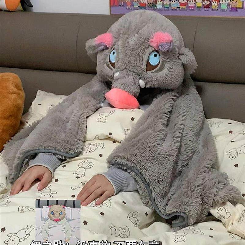 ชุดนอนDemon Slayer Inosuke สำหรับฤดูหนาว พร้อมเสื้อคลุมและหมวก