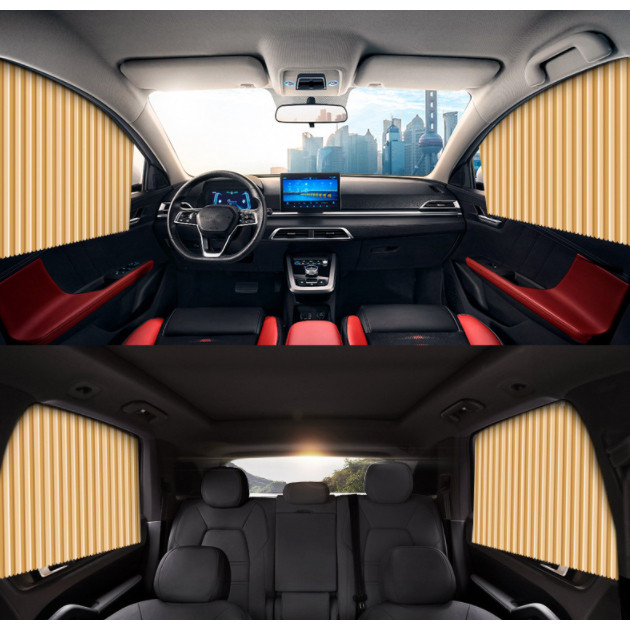 MOTUS（4ชิ้น）ผ้าม่านบังแดด ม่านสำเร็จรูป ขนาดพอดี ผ้าบังแดดติดรถยนต์