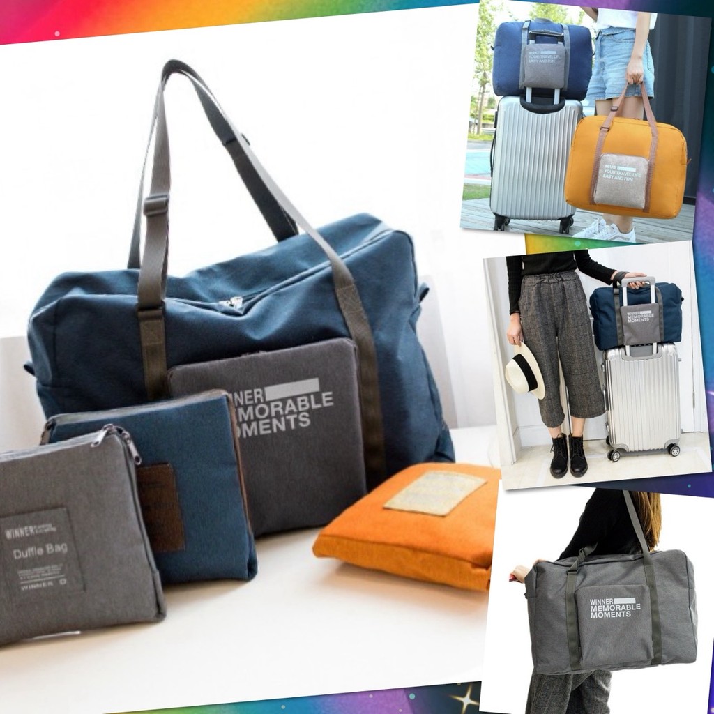 ❤ กระเป๋าเดินทาง พับได้ Travel Bag ขึ้นเครื่องบินได้ Carry On กระเป๋าพับ เก็บของ ❤