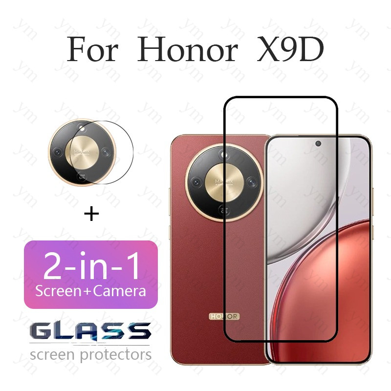 2 In 1 Honor X9D ฟิล์ม ฟิล์มกระจก กระจกนิรภัยป้องกันหน้าจอฟิล์มเลนส์กล้องสําหรับ Honor X6B X6C X7C X