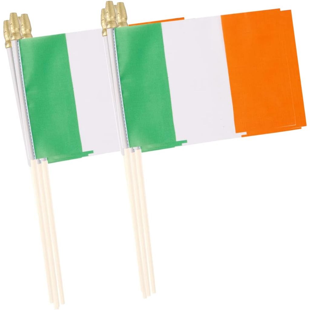 Ireland Irish Stick Flag Small Mini Handheld 4x6 นิ้วธง 12 แพ็ค