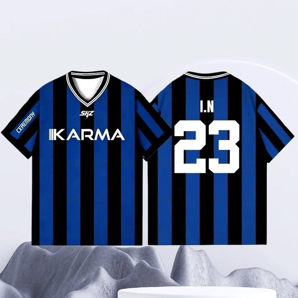 KPOP Stay KARMA อัลบั้มพัดลมสนับสนุนเสื้อยืด ELIX BANK HYUNJIN Streetwear หลวมเสื้อยืด Shor Y9IN