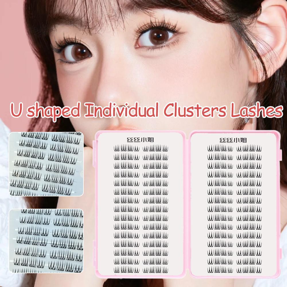 U รูปร่างคอสเพลย์มังงะ Lashes หนาแน่นดูขนตาปลอมปุยสบายสําหรับ All-day สวมใส่ N2p4