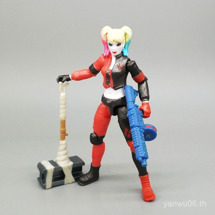 สินค้าใหม่ 12 ซม. Batman รูปการ์ตูน Harley Quinn Multi-Weapon เคลื่อนย้ายได้ของเล่นตุ๊กตา Injustice 