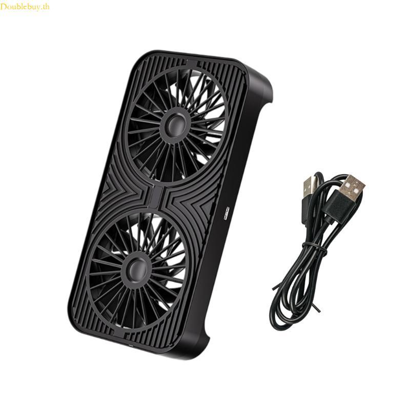 Doublebuy 29x14 ซม.Airflow Cooling Base สําหรับอุปกรณ์อิเล็กทรอนิกส์พัดลมคู่ USB Powered Silents Ope