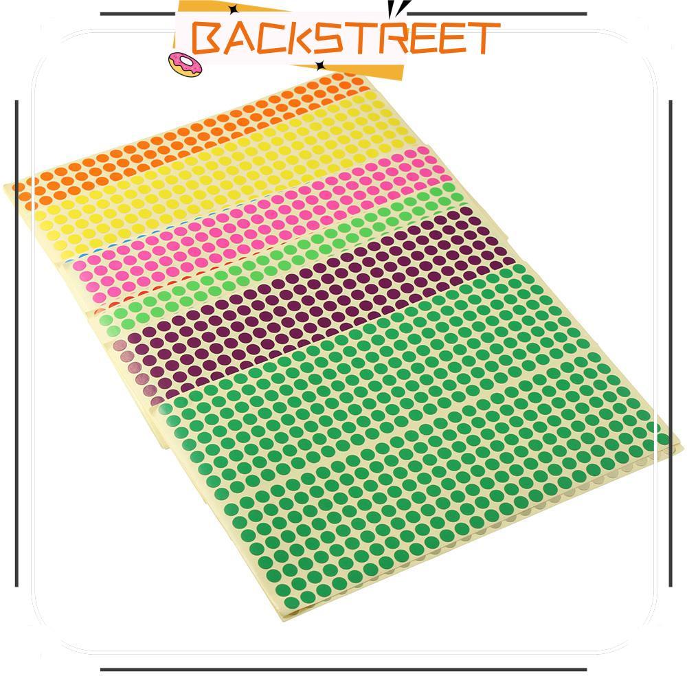 BACKSTREET Dot Stickers, Small Multicolor Dot Labels, Round Coding 1/4" Self-กาว Circle Office