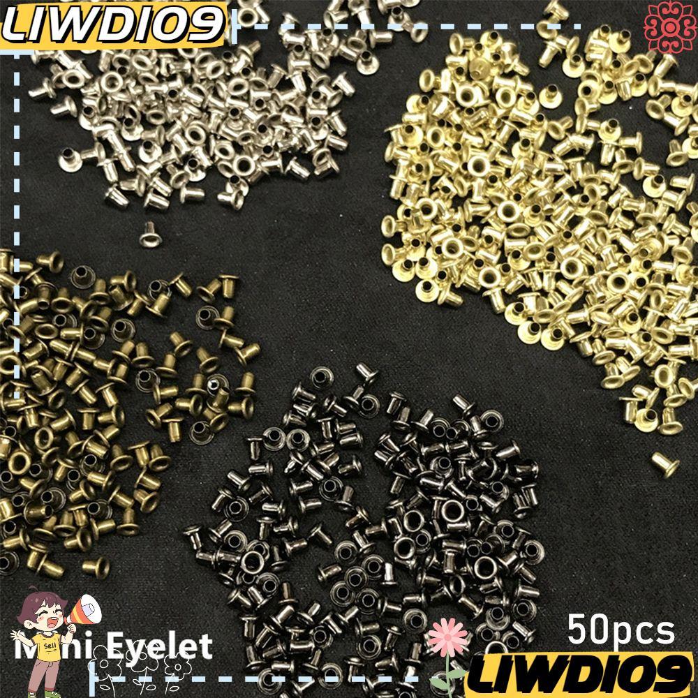 LIWD 50 ชิ้นปุ่มตาไก่โลหะตุ๊กตาของเล่น 1.5/2.0/2.5 มม.มินิขนาดเล็กพิเศษ Diy ตุ๊กตาหัวเข็มขัด