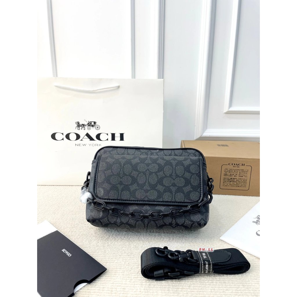 CHARTER Black Old CHARTER Messenger Camera Bag Mens Bag กระเป๋าสะพายไหล่