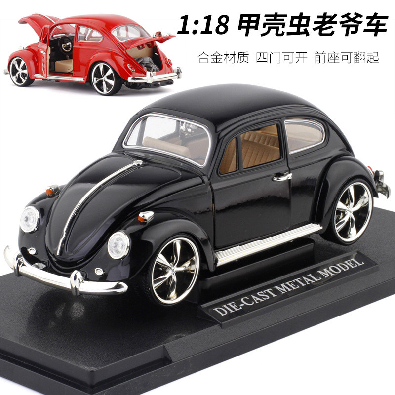 Meizhi 1: 18 Retro Beetle รถคลาสสิกคลาสสิกจําลองรถโลหะผสมรุ่น 2010