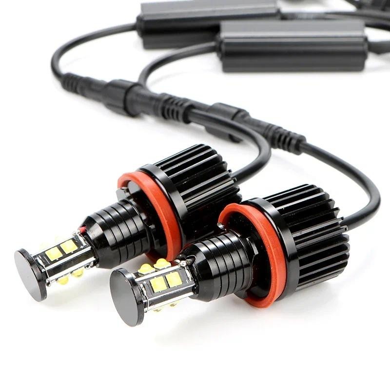 1 คู่ H8 รถ LED Angel Eyes ไฟ LED Marker ฟรีข้อผิดพลาด 120W 6000K สีขาวสําหรับ BMW 2007-2010 X Serie