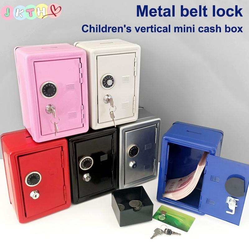 JKTH Frcctre Kids Safe Bank, กล่องเงินพร้อมถาดเหรียญ, Mini Loer กล่องเก็บของที่ปลอดภัยขนาดเล็ก Piggy Bank พร้อมbination Lo และ Key JKK