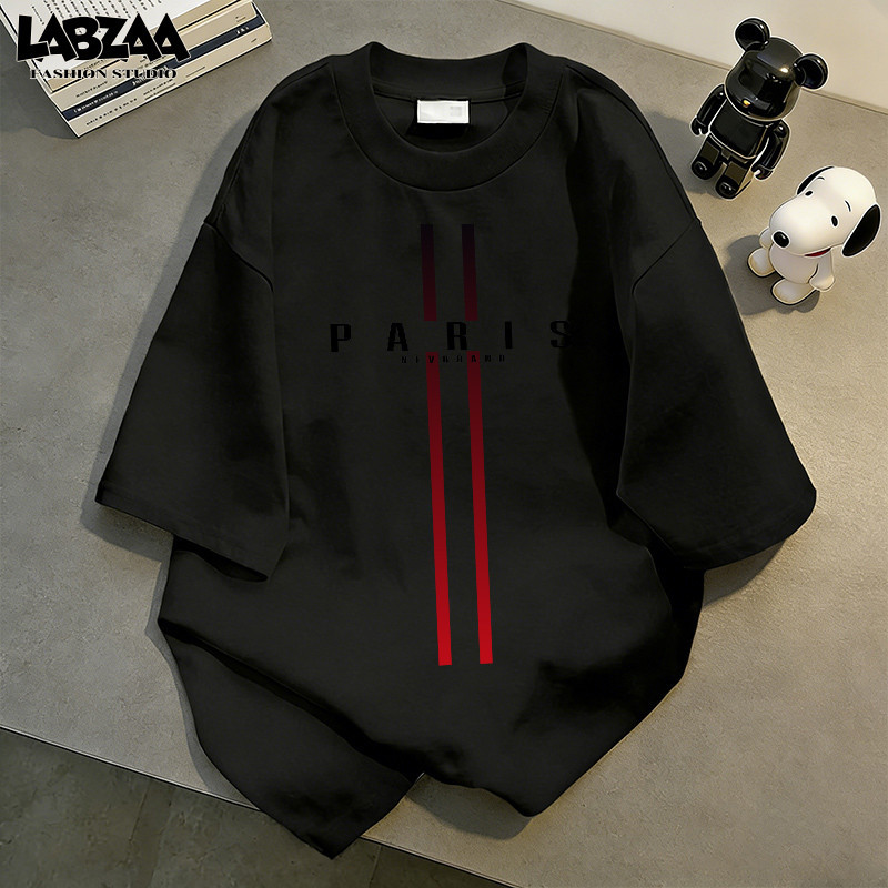 【จัดส่งจากกรุงเทพฯ】LABZAA เสื้อยืดแขนสั้นคอกลม✨วินเทจฟอกน้ำ ลวดลายแฟชั่น สะดวกสบาย Oversized ระบายอากาศ YG2770