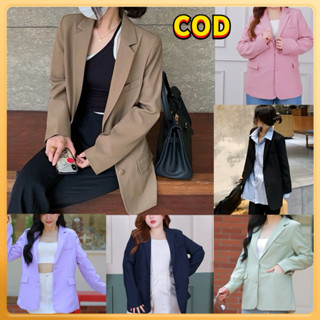 【จัดส่งจากประเทศไทย】Blazer สูททรงบอย สูทแขนยาว สูทสาวอวบ สไต…