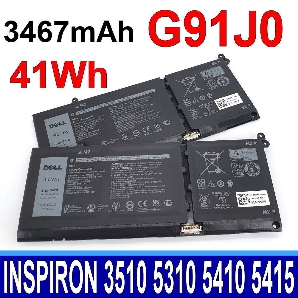 INSPIRON DE.LL 14 5410 2-IN-1 G91J0 G91JO แบตเตอรี่