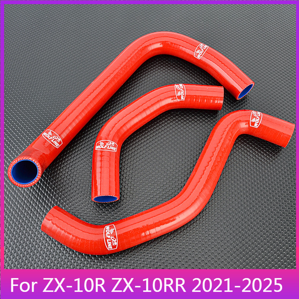 ZX-10R 21-25 ซิลิโคนหม้อน้ํา Coolant ท่อ Clamps ชุดสําหรับ Kawasaki Ninja ZX10R ZX-10RR ZX10RR 2021-